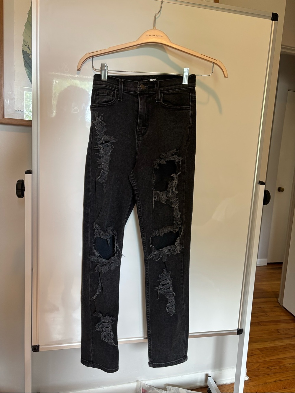 Fashion Nova Black Distressed Skinny Jeans